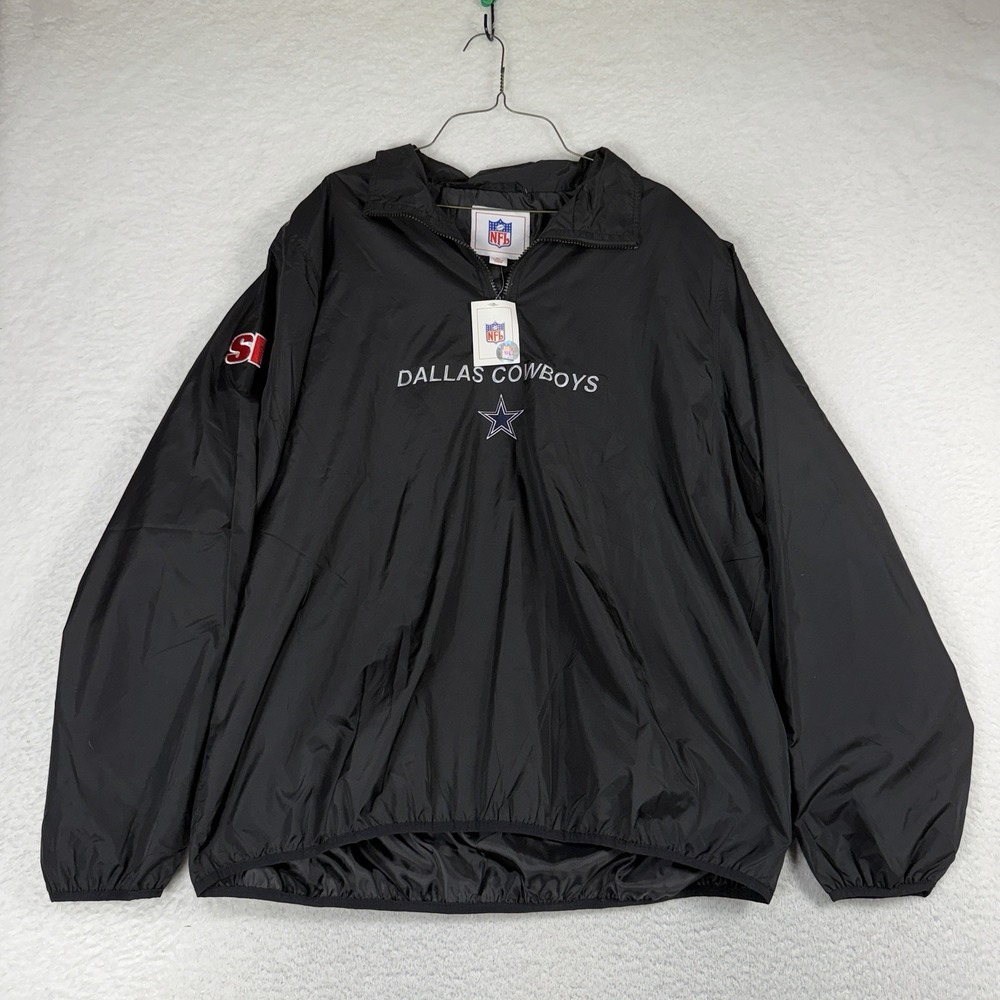 Dallas Cowboys NFL G-III SI Black Windbreaker Pullover Track Jacket Mens XL NWT